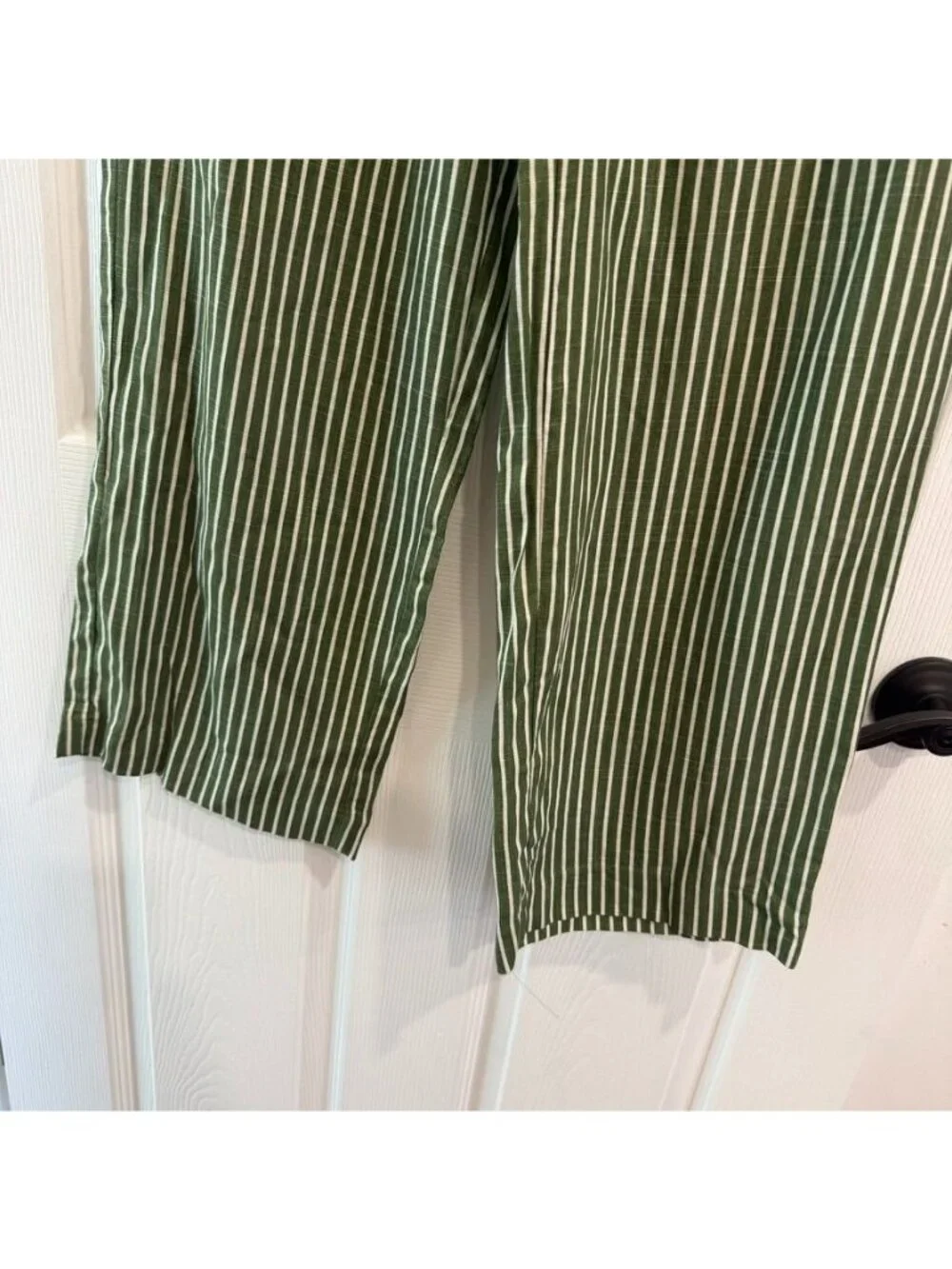 Zara Relaxed Linen Stripe Wide Leg Pants Size Medium NWT Coastal